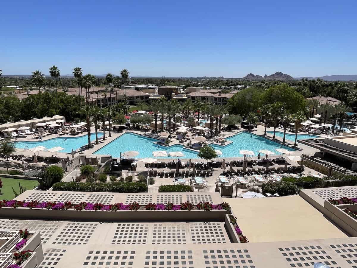 The Phoenician Pool area in Scottsdale Best Scottsdale Resorts for a Babymoon