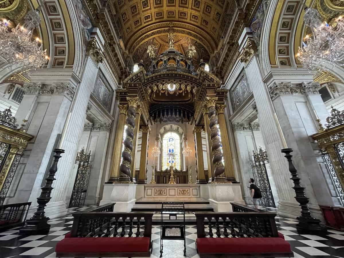 The interior of St. Paul's Cathedral in London.