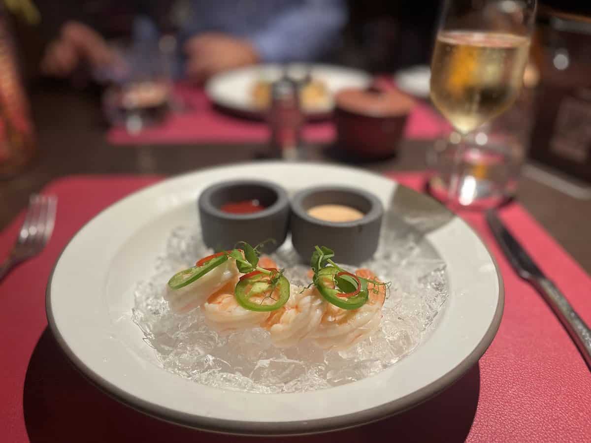 Shrimp Cocktail appetizer at Butchers Cut on the MSC Seascape. 